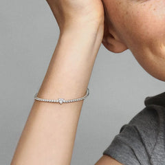 Pandora Herz Tennisarmband - Sterling-Silber, Cubic Zirkonia