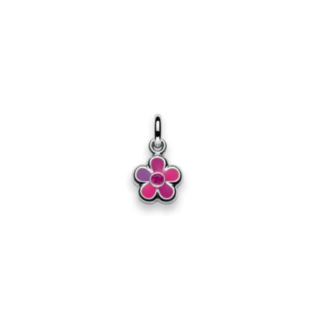 Blume Kinder-Anhänger Silber 925 - Emaille, Glas