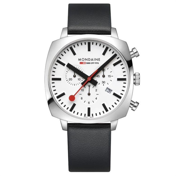 Mondaine Cushion Chrono Herrenuhr - MSL.41410.LBV.SET