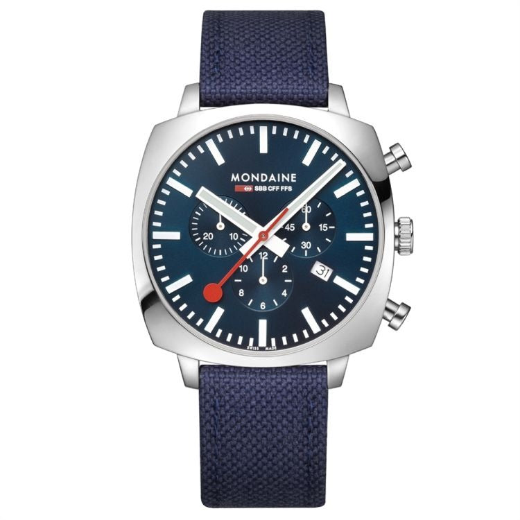 Mondaine Cushion Chrono Herrenuhr - MSL.41440.LD.SET