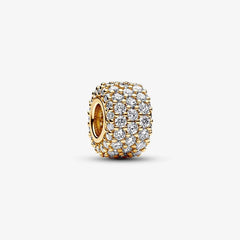 Pandora Pavé-Charm: Vergoldet, Klar, Cubic Zirkonia