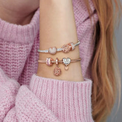 Pandora Pavé-Clip: Rosévergoldet, Klar Cubic Zirkonia