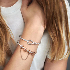 Pandora Herz Charm: Metallperlen - Offenes, Rosévergoldet
