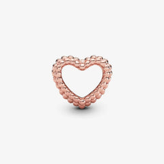 Pandora Herz Charm: Metallperlen - Offenes, Rosévergoldet