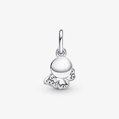 Pandora Doppelter Charm-Anhänger: Blauer Schmetterling & Spruch