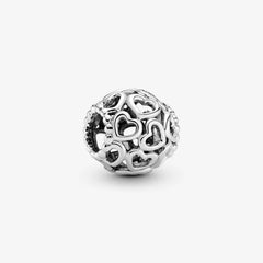 Pandora Charm: All Over-Herzen aus Sterling-Silber