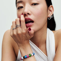 Pandora Mini-Charm: Blaues Murano-Glas, Sterling-Silber