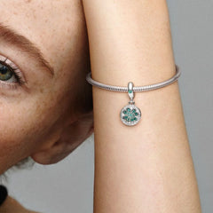 Pandora Charm-Anhänger: Kleeblatt aus Cubic Zirkonia & Grünen Kristallen