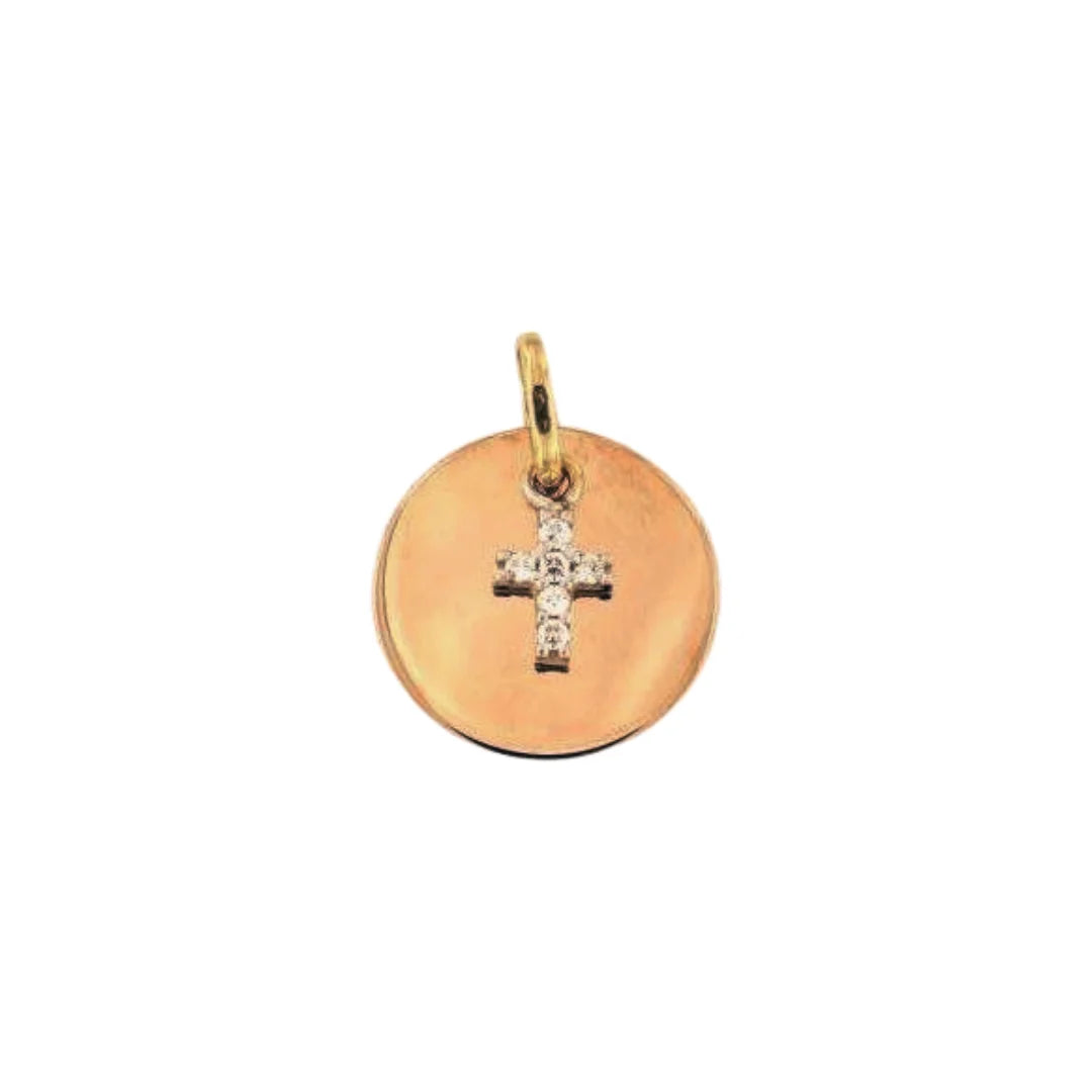 Anhänger mit Kreuz - Roségold in 9 Karat 375