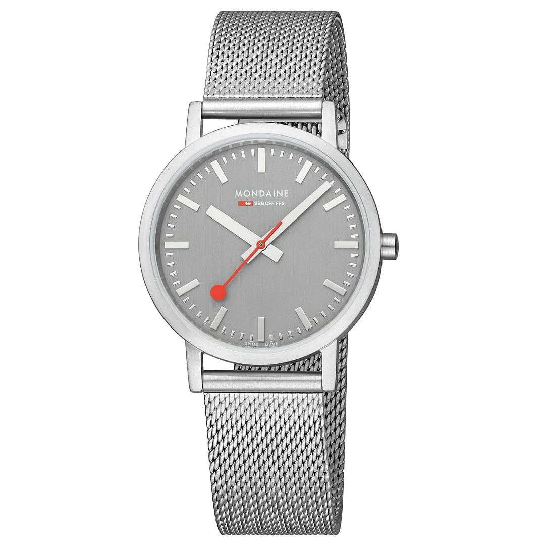 Mondaine Classic Damenuhr aus Good Gray Edelstahl, 36 MM - A660.30314.80SBJ