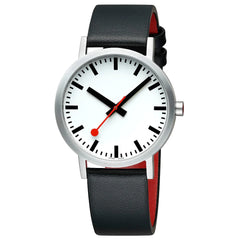 Mondaine Classic Herrenuhr aus Schwarzes Leder, 40 MM - A660.30360.16OMV