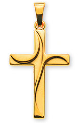 Croix en or jaune 750 polie/sablée