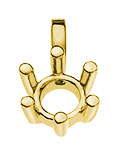Anhänger Solitär-Rohling 6-Griff Gelbgold 750 für 0.75 ct.