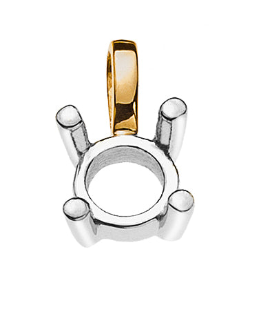 Anhänger Rohling Solitär 4-Griff Bicolor 750 für 0.33ct.