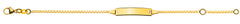 Armband Venezianer diamantiert mit rechteckiger Gravurplatte lang Gelbgold 375