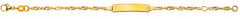 Armband Singapur mit rechteckiger Gravurplatte lang Gelbgold 375