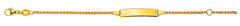 Bébé Armband Zopf Gelbgold 750 mit Gravurplatte lang