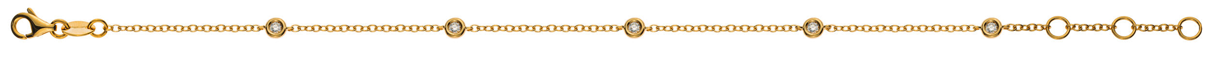 Armband Gelbgold 750 mit 5 Brillanten H SI 0.14ct 19cm