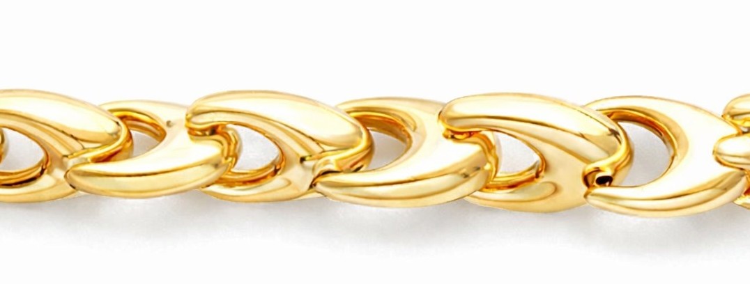 Collier Gelbgold 750 V-Form halbmassiv 7.8mm 45cm