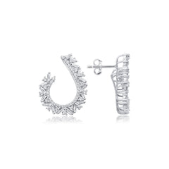 Weissgold-Ohrringe mit Diamanten - BKP0001153