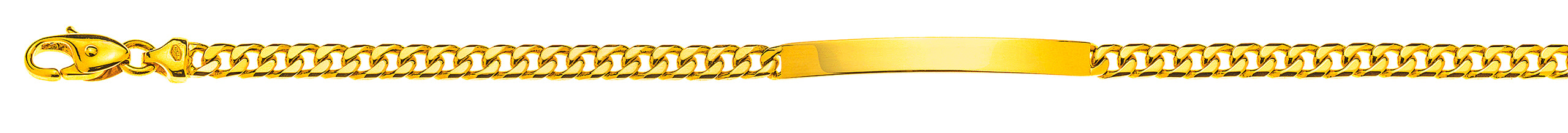 Armband Panzer ID Gelbgold 375 geschliffen 4.0mm 22cm