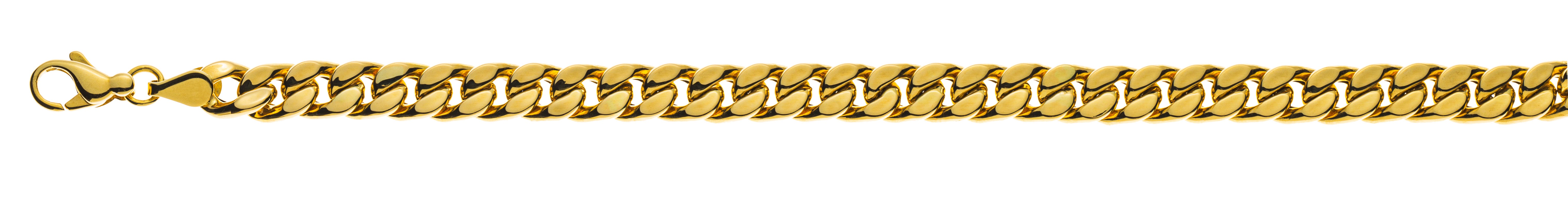Armband Panzer Gelbgold 750 geschliffen 7mm 19cm