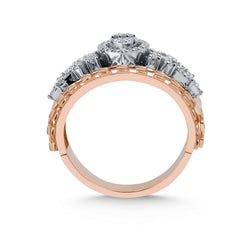 bague en or rose avec diamants - BYZ0004109