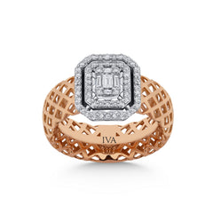 bague en or rose avec diamants - BYZ0004150