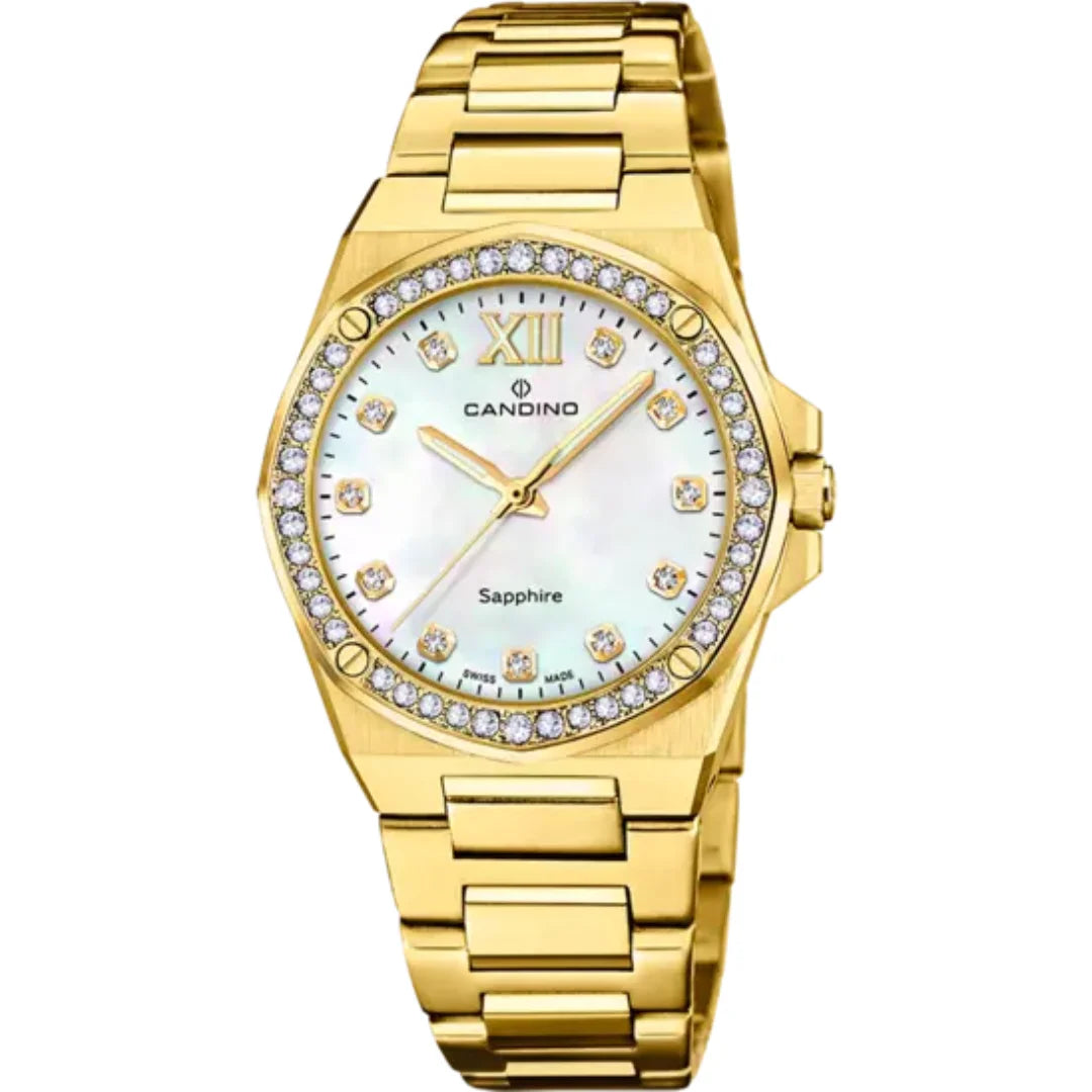 Candino Lady Elegance DamenSchweizer Uhr mit Beigem Zifferblatt - C4755/1