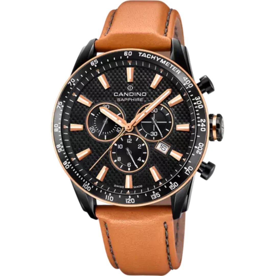 Candino Gents Sport MännerSchweizer Uhr aus Braunes Leder - C4759/1