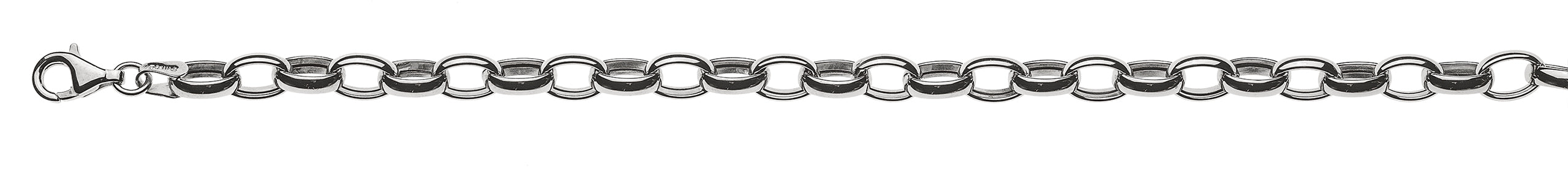 Armband Anker Oval Weissgold 750 halbmassiv ca. 6.0x8.5mm