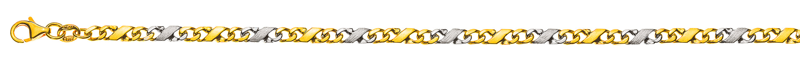 Armband Carrera poliert satiniert Bicolor Gold 750 ca. 3,5mm