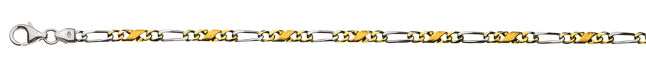 Carrera Figaro Armband poliert satiniert Bicolor Gelb-/Weissgold 750 22cm