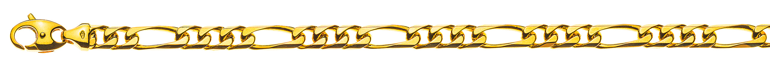 Armband Figaro 8-fach diamantiert Gelbgold 750 ca. 6,0 mm