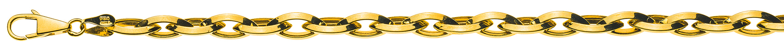 Collier Navette Gelbgold 750 Messerschliff halbmassiv 6.6x13.5mm 50cm