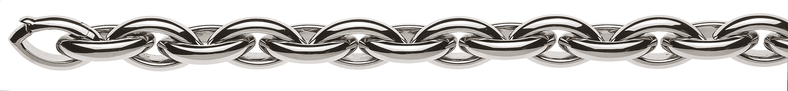 Armband Navette Weissgold 750 poliert halbrund