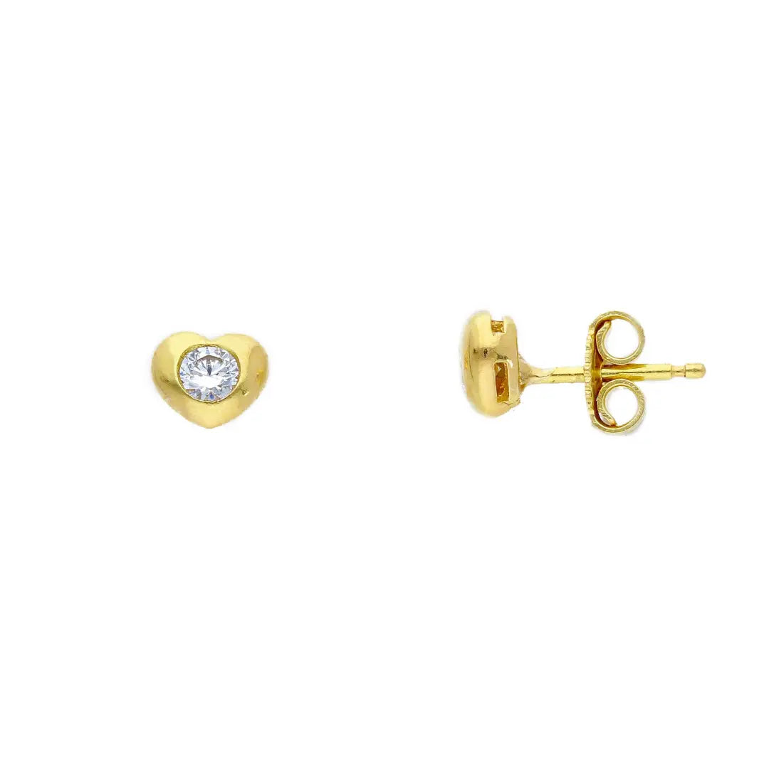Goldene Herzsymphonie, Goldohrstecker in 18 Karat - 750 Gelbgold