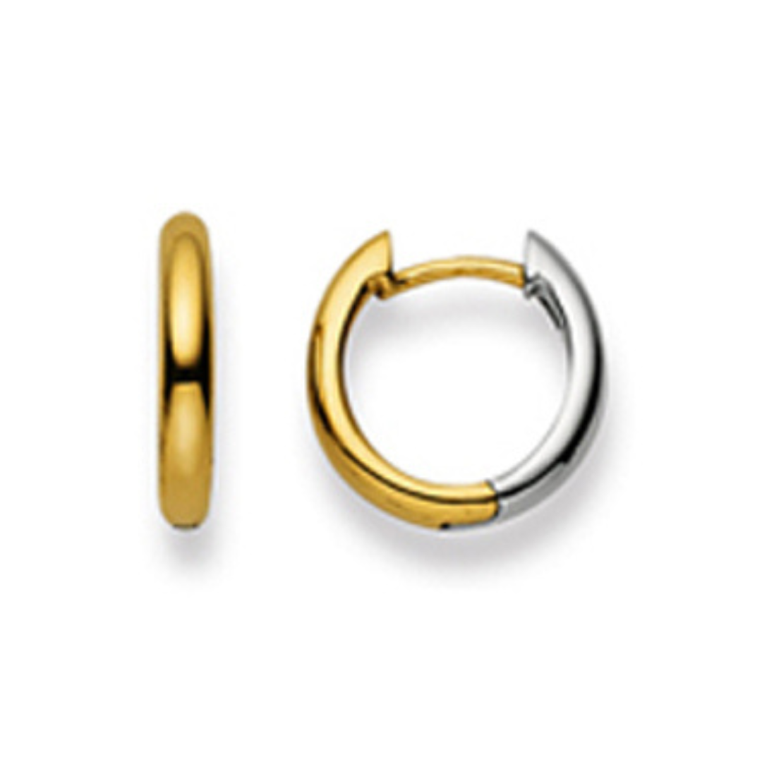 Scharnier-Creolen in 18 Karat - 750 Gold, Bicolor