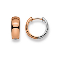 Scharnier-Creolen in 18 Karat - 750 Gold, Poliert, Bicolor
