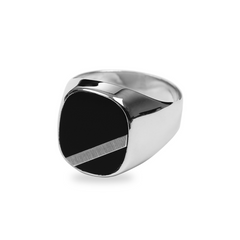 Herrenring Silber 925 rhodiniert mit Onyx - SR-523 3
