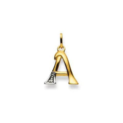 Buchstaben Anhänger Bicolor mit einem Diamant in 18 Karat Gold - 750 - A