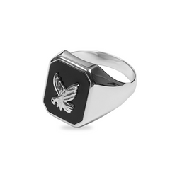 Herrenring Silber 925 rhodiniert mit Onyx - SR-559