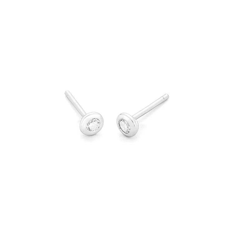Facet Eye Clean Weissgold Ohrringe 18Kt, 0,05 ct.
