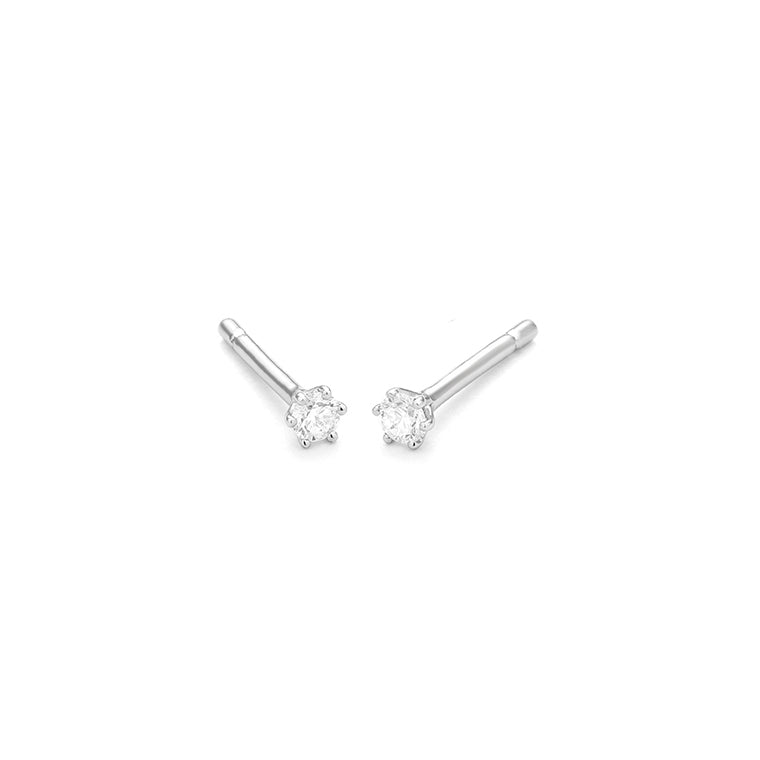 Facet Eye Clean Weissgold Ohrringe 14Kt