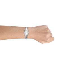 Fossil Scarlette Quarz Silber 32 mm Edelstahl Damenuhr - ES4317
