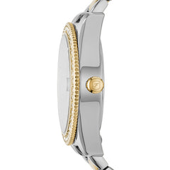 Fossil SCARLETTE Damenuhr Silber 2-Tone 32mm Edelstahl Quarz Datum - ES4319