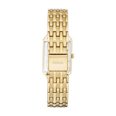 Fossil Raquel 23mm Gold-Weiss Edelstahl Quarzuhr mit Datum Damenuhr - ES5220