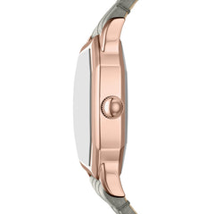 Fossil Harlow Quarz 3-Zeiger 27 MM Damenuhr in Cream/Grau aus Lederband - ES5435