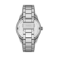Fossil Pearson Quarz 42 MM Edelstahl Multifunktion Herrenuhr in Silber/Blau - FS6134