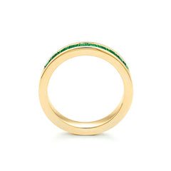 Facet Cnc Ring halbgefasster Memoirering in 750/18 Karat Gelbgold mit Tsavorit